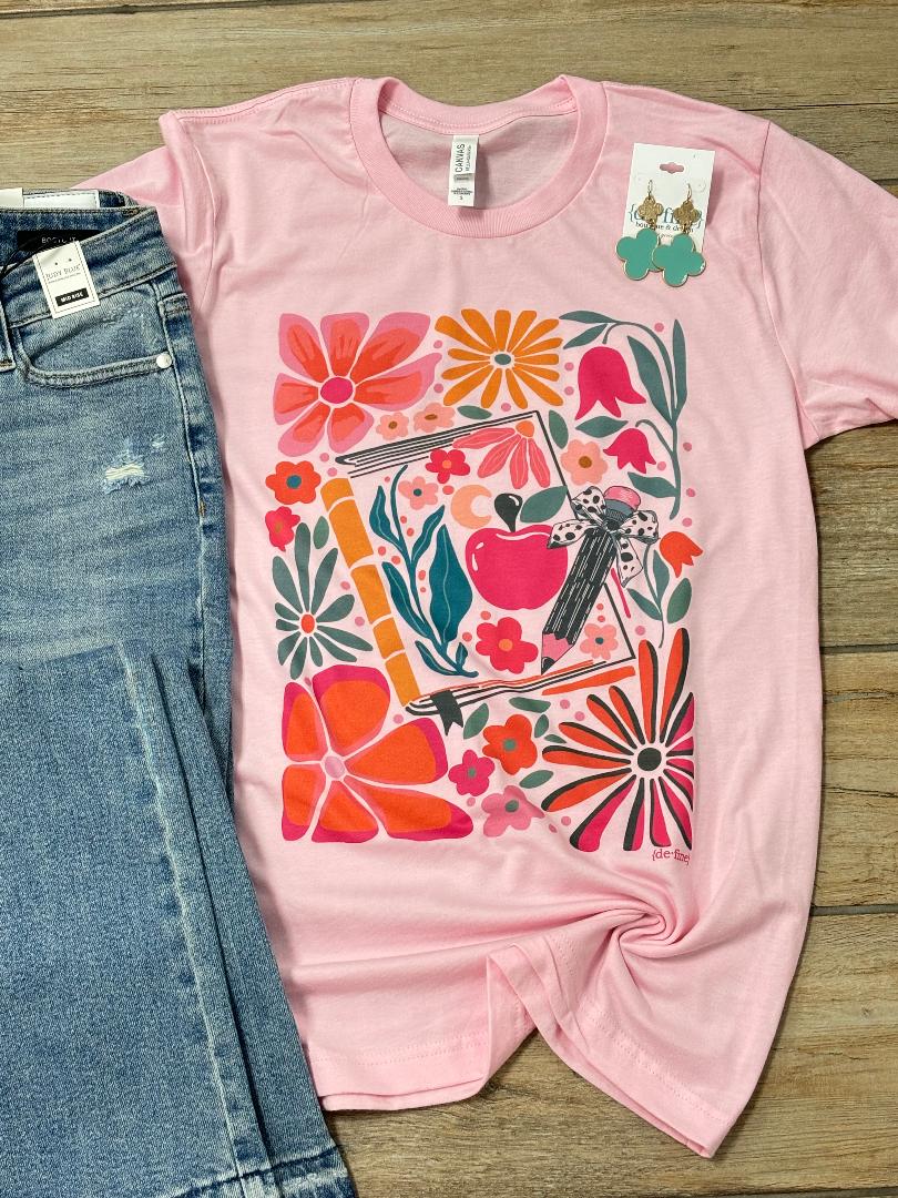 Floral Teacher Graphic Tee