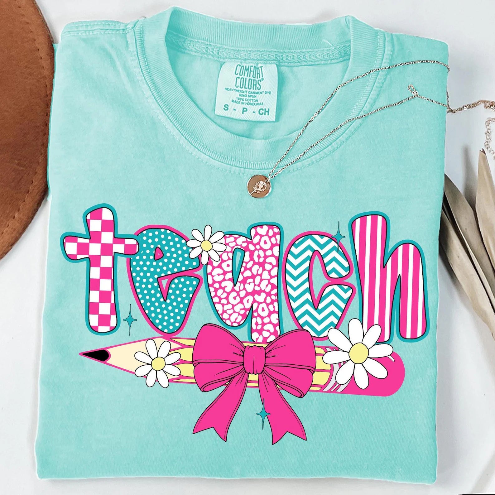 Preppy Teach in Bubble Letters Graphic Tee