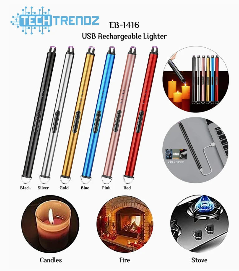 Tech Trendz Flameless Windproof USB Rechargeable Lighter