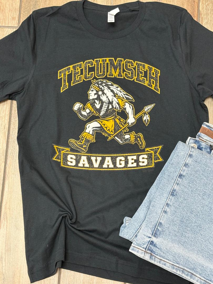 Tecumseh Savages Running Mascot Graphic Tee