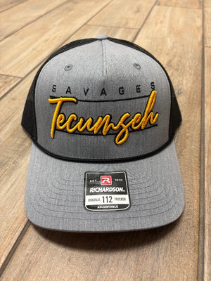 Tecumseh Savages Script Lined Hats