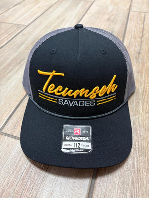 Tecumseh Savages Script Triple Lined Hats