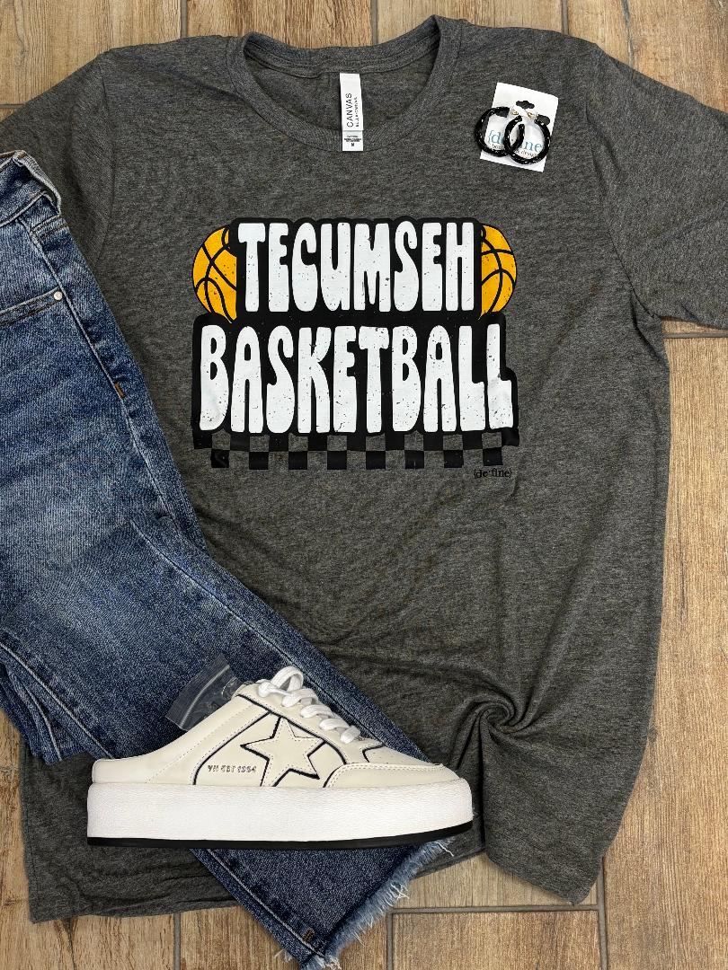 Tecumseh Basketball Checkered Tee or Sweatshirt