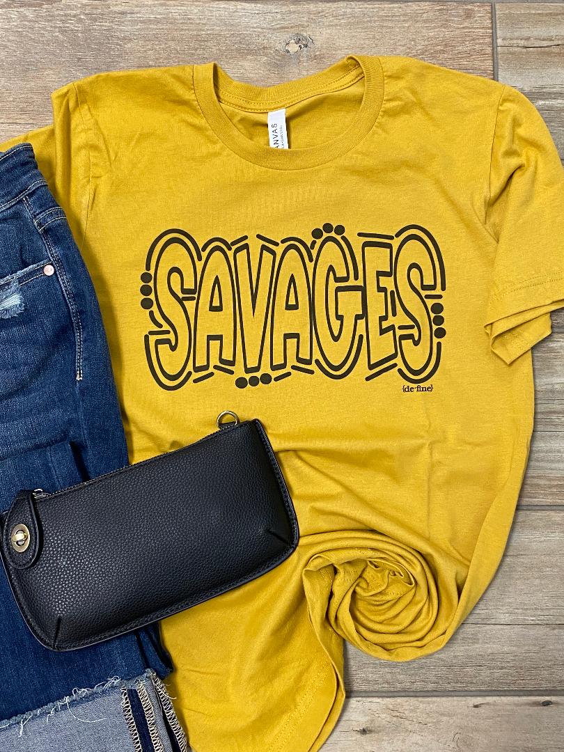 Tecumseh Savages Doodle Letters Graphic Tee
