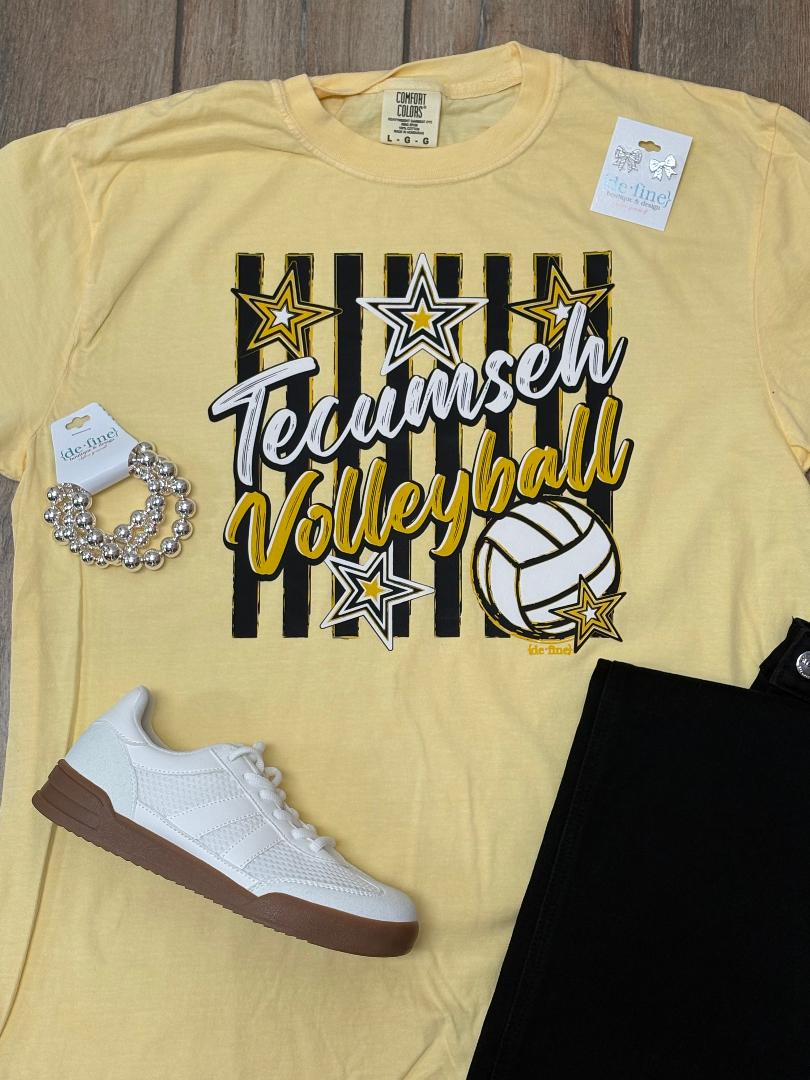Tecumseh Volleyball Stripes Graphic Tee