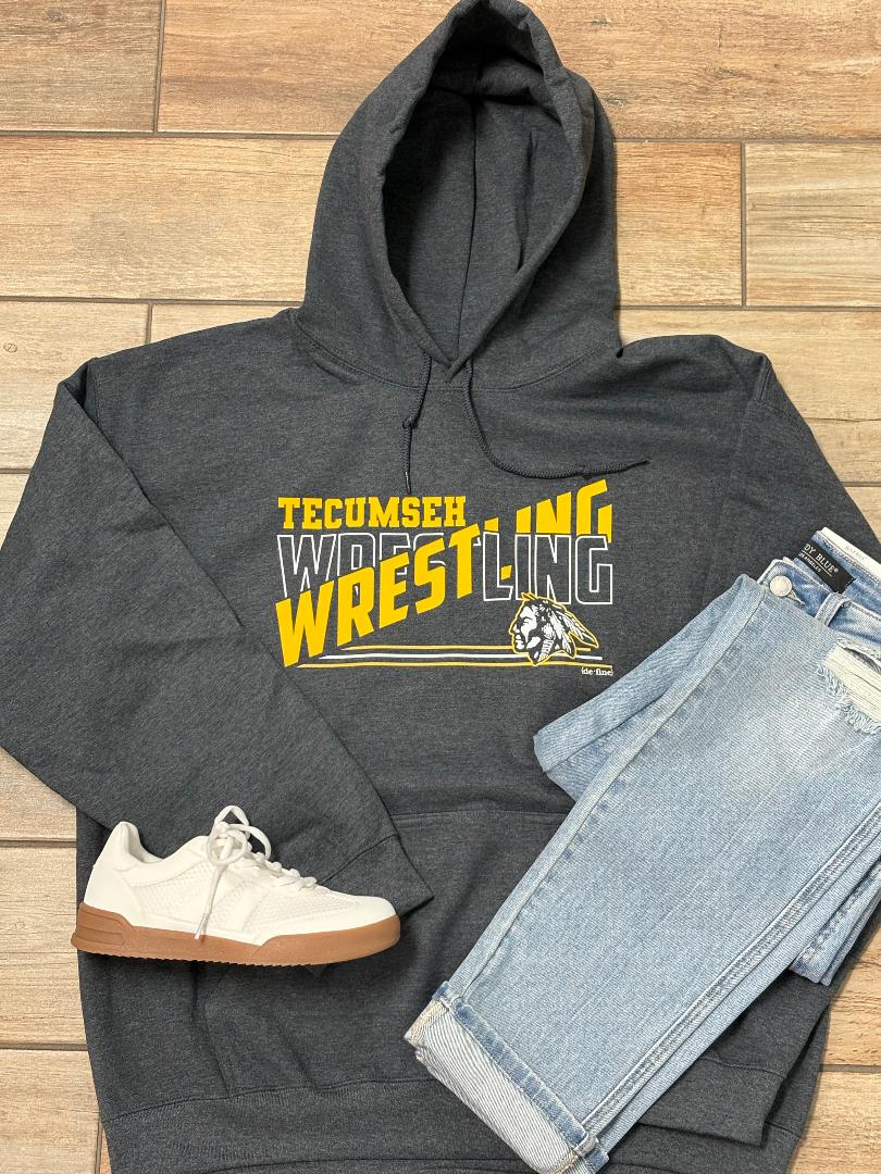 Tecumseh Wrestling Lined Mascot Tee or Sweatshirt