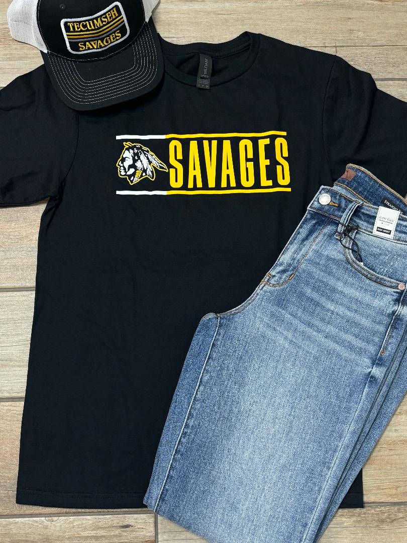 Tecumseh Savage Rectangle Mascot Tee and Sweatshirt