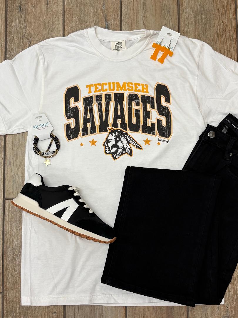 Tecumseh Retro Varsity Letters Graphic Tee or Hoodie