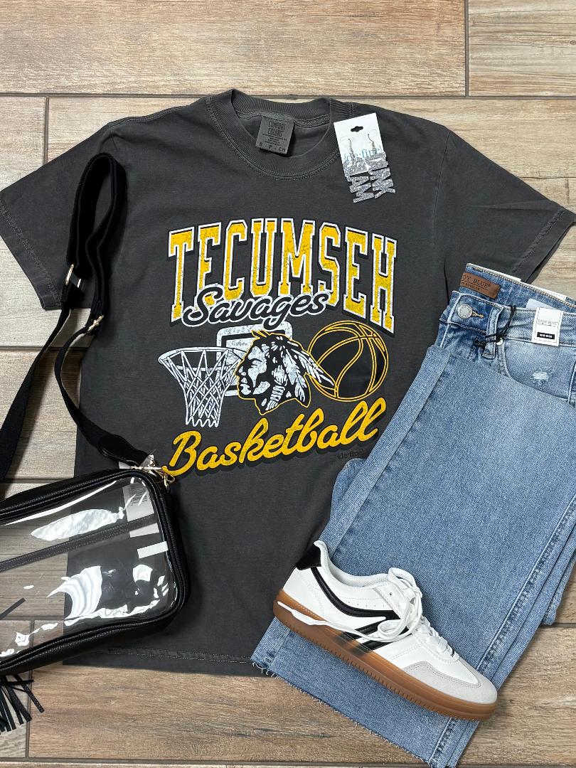 Tecumseh Savages Collage Basketball Tee or Sweatshirt