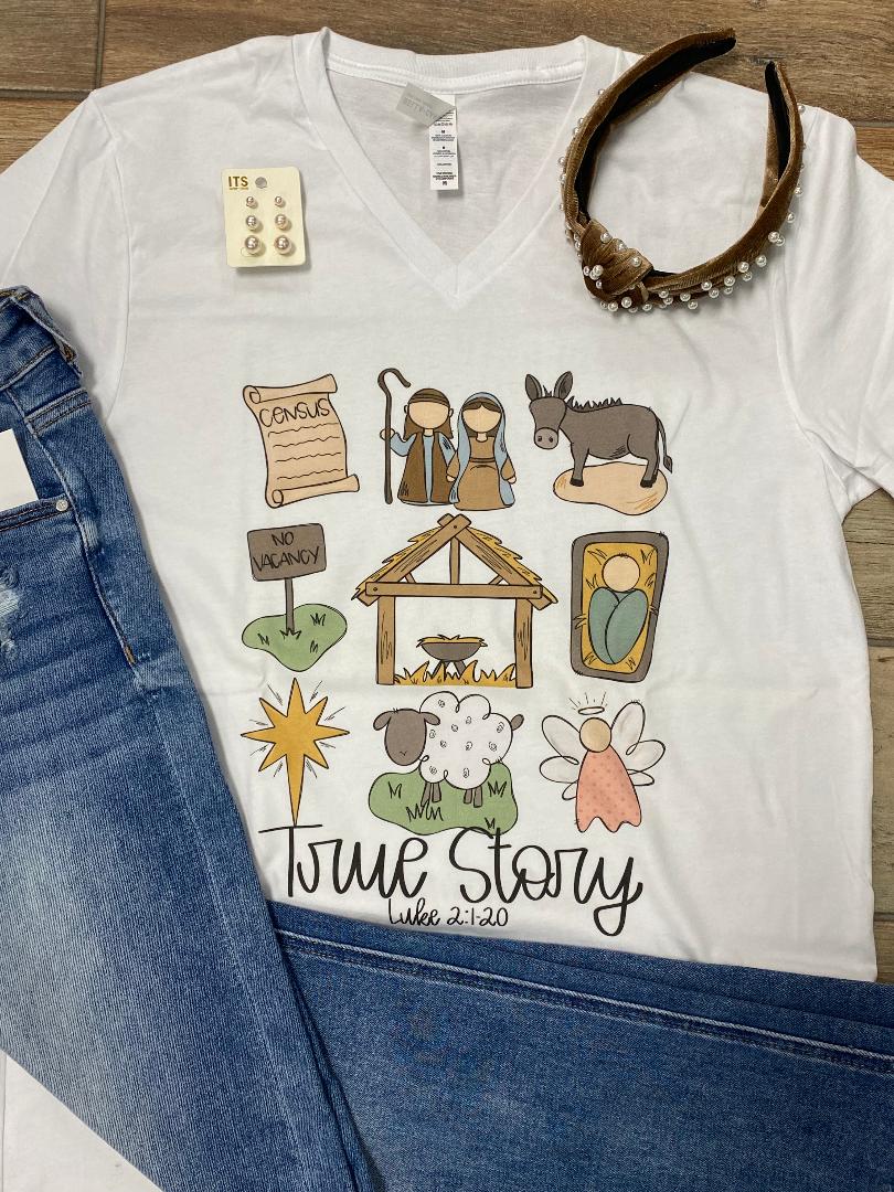 True Story Nativity Raglan or Tee Adult and Youth