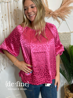 Leopard Satin Pullover Blouse in 3 Colors