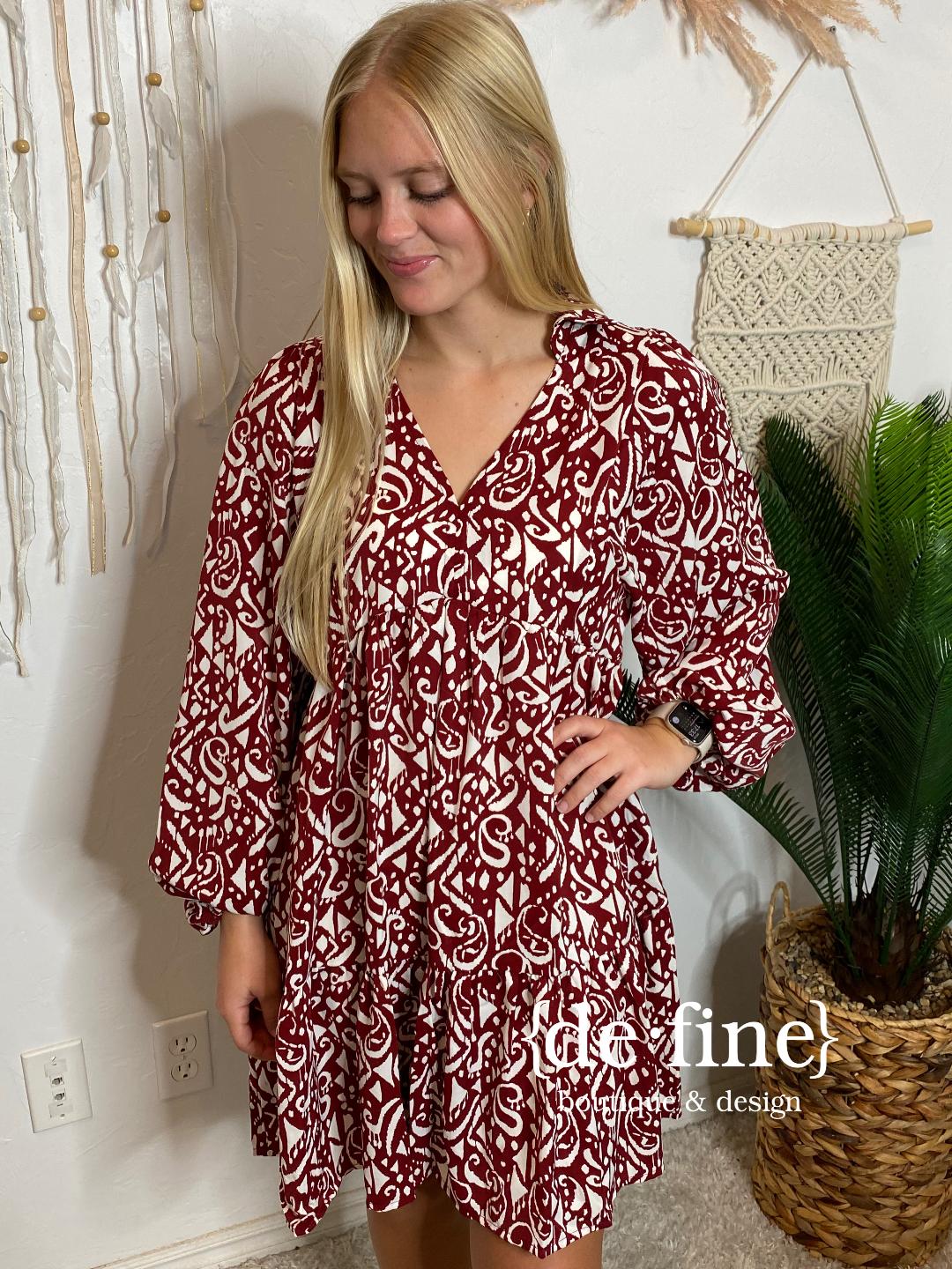 Mediterranean Mocha or Wine Dress in Regular & Curvy