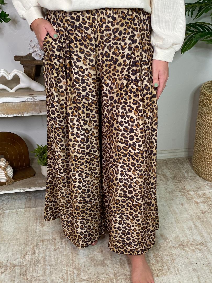 Leopard Wide Leg Pants S-2XL