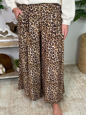 Leopard Wide Leg Pants S-2XL
