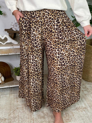 Leopard Wide Leg Pants S-2XL
