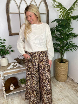 Leopard Wide Leg Pants S-2XL