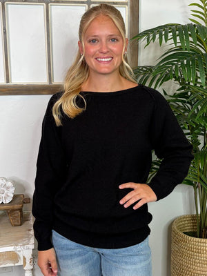 Black Off the Shoulder Sweater