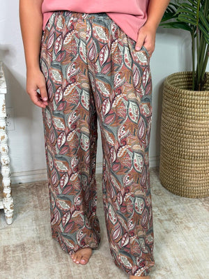 Clay Paisley Mix Wide Leg Pants
