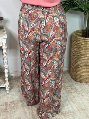 Clay Paisley Mix Wide Leg Pants