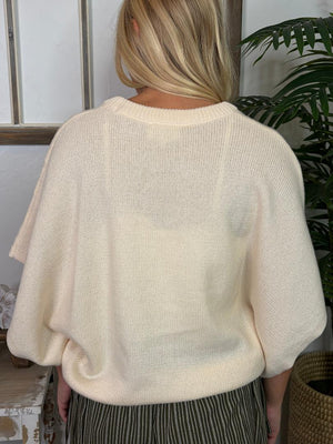 Cream Lightweight Oversized Sweater Top