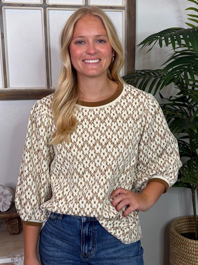 Daisy Jacquard Top