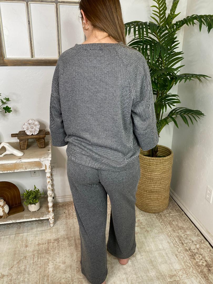 Black Herringbone Jacquard Super Soft Set
