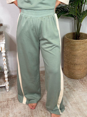 Sage or Brown + Cream Trim Luxeknit Super Soft Set