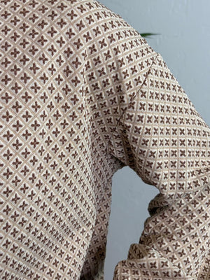 Brown Jacquard Top