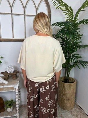 Cream Luxeknit Raglan Sleeve Top