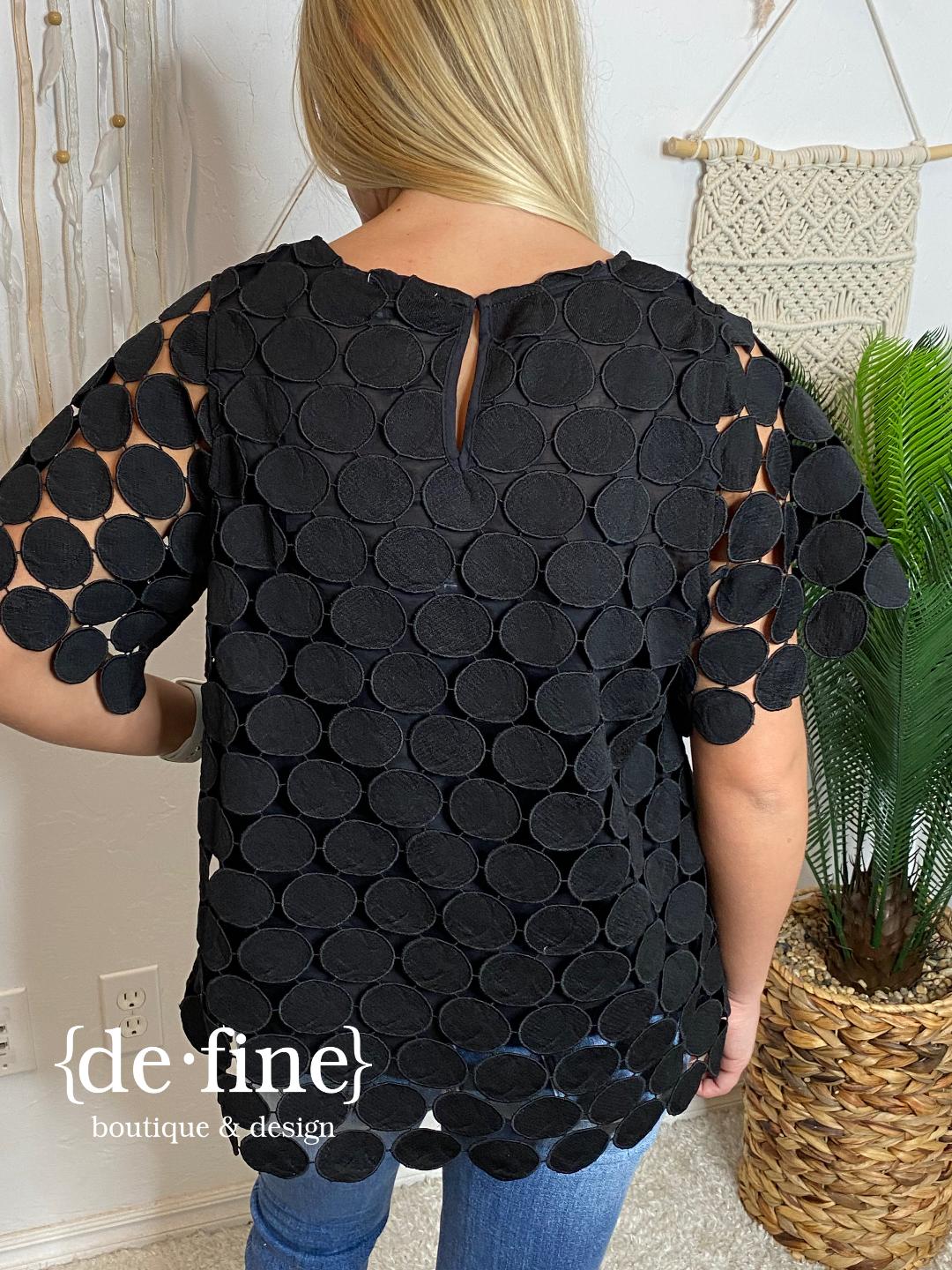 Round and Round Black Lace Top