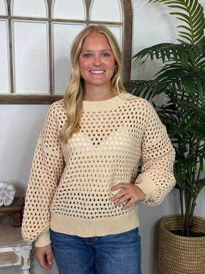 Cream Open Knit Sweater