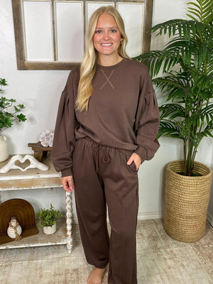 Chocolate Cupro Jogger Pant Set - Sold Separately