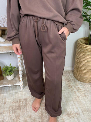 Chocolate Cupro Jogger Pant Set - Sold Separately