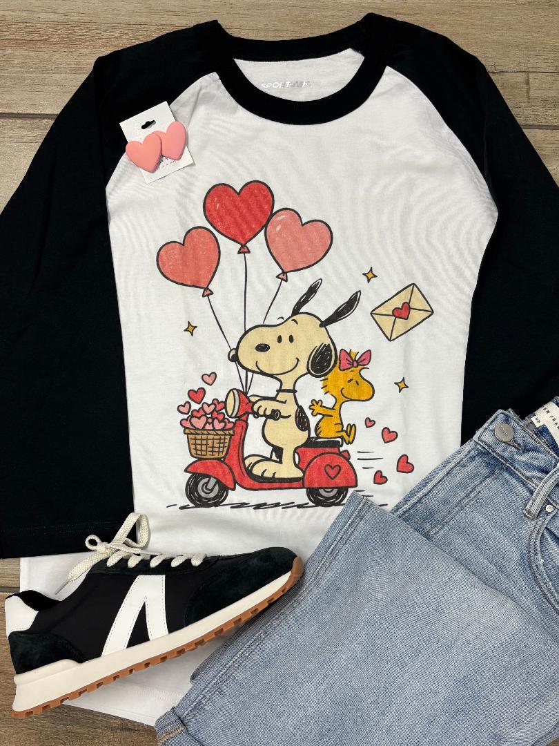 Valentine Scooter Graphic Raglan Adult