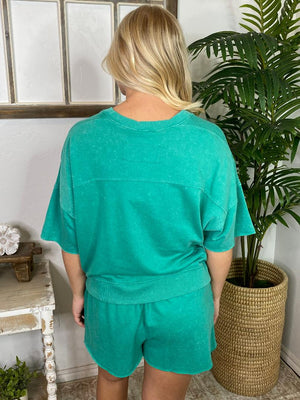 Mineral Wash Shorts Set in 4 Colors S-3XL