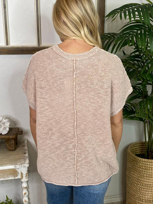 Mineral Washed Short Sleeve Sweater