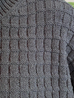 Black Check Textured Sweater