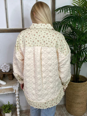 Cream Floral & Quilted Jacket