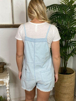 Lightweight Chambray Shorts Overalls