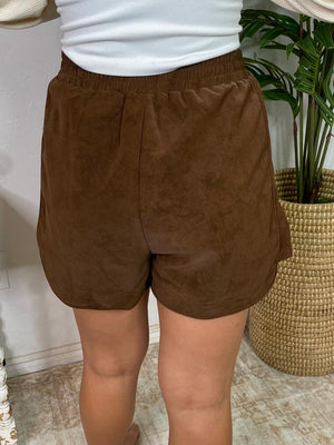 Chocolate Faux Suede Shorts