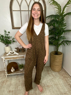 Loose Fit Leopard Overalls