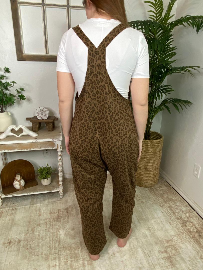 Loose Fit Leopard Overalls