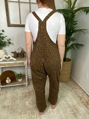 Loose Fit Leopard Overalls
