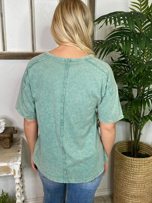 Mineral Washed Pocket Tee in 4 Colors