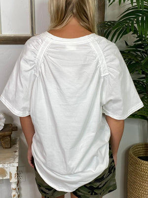 White V-Neck Tee