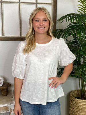 White Slub Tee