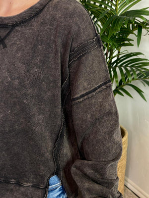 Black, Coral or Denim Mineral Washed Sweatshirts S-3XL