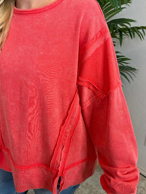 Black, Coral or Denim Mineral Washed Sweatshirts S-3XL