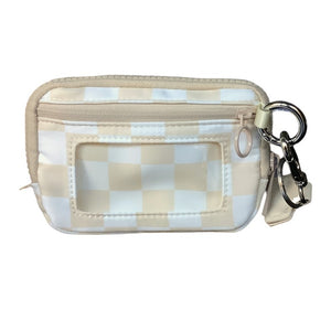 Wristlet Wallet - Tan Checker or Strawberry