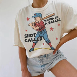 Wanna Be a Baller - Shot Caller Graphic Tee in 2 Styles